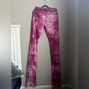 Men’s custom tie dye stacked high fashion pants